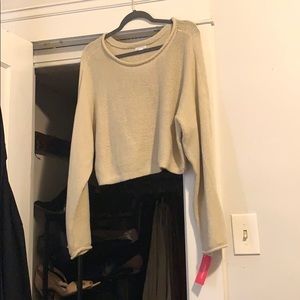 New with tags; cream colored cropped sweater